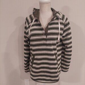 Eddie Bauer 1/4 Button Fleece Hoodie L